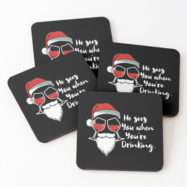 Item preview, He See You When Youre Drinking- Funny Booze Specs Santa designed and sold by Merch-Tees.