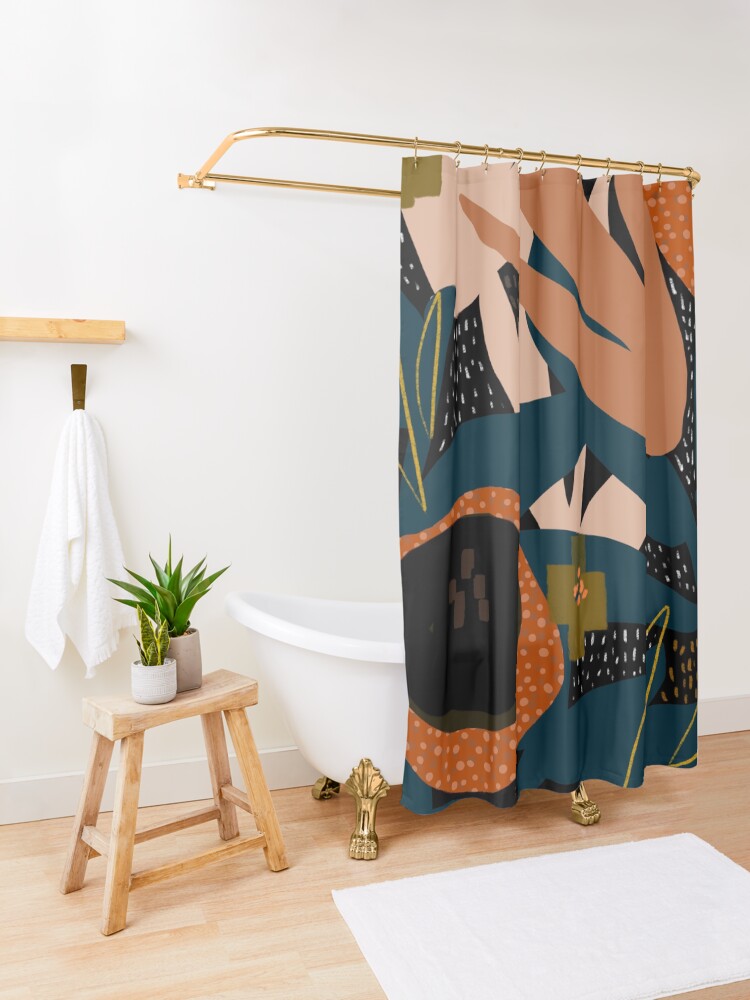 Alternate view of Evening meadow Shower Curtain