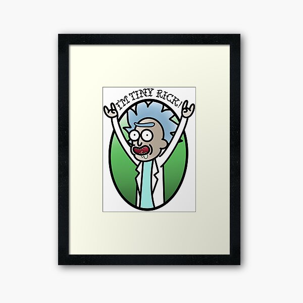 Tiny Rick - Rick and Morty Framed Art Print