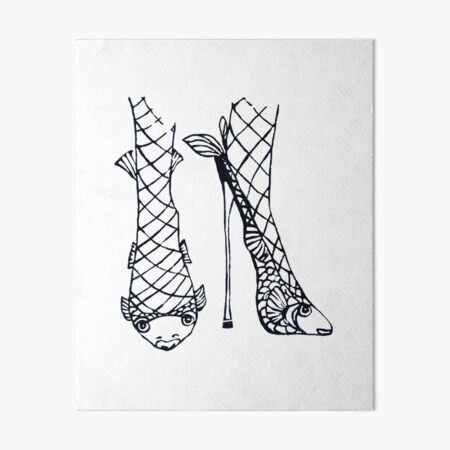 Fish net stilettos Art Board Print