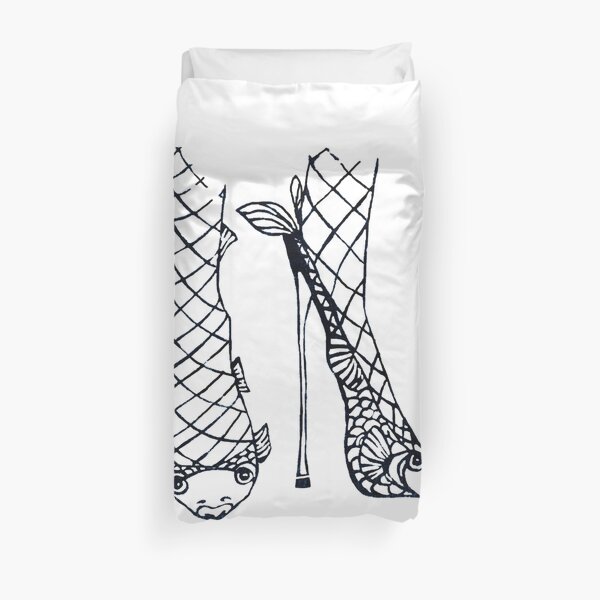 Fish net stilettos Duvet Cover