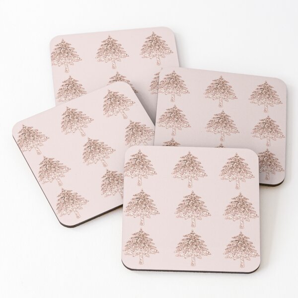 Item preview, Rose gold glitter Christmas trees designed and sold by peggieprints.