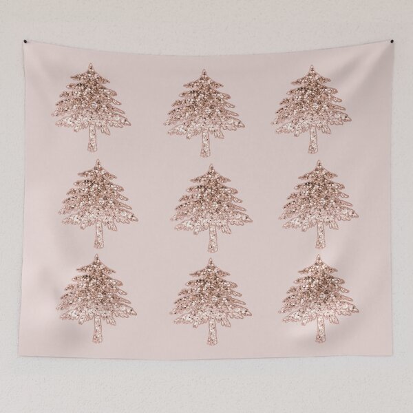 Item preview, Rose gold glitter Christmas trees designed and sold by peggieprints.