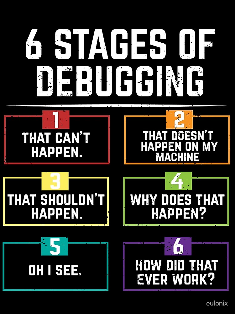 Thumbnail 3 of 3, Scarf, 6 Stages Of Debugging Computer Programming designed and sold by eulonix.