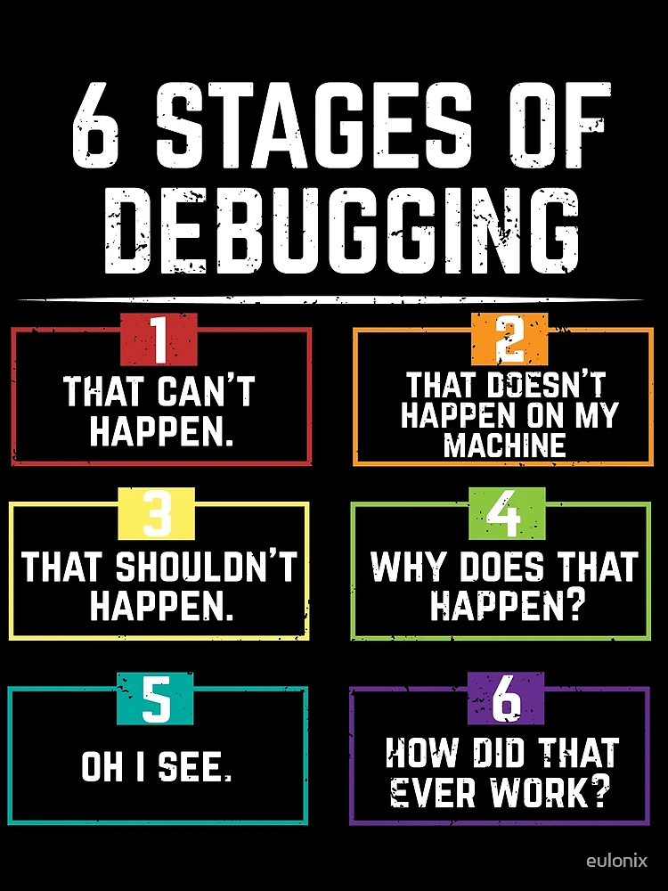 Thumbnail 3 of 3, Scarf, 6 Stages Of Debugging Computer Programming  designed and sold by eulonix.