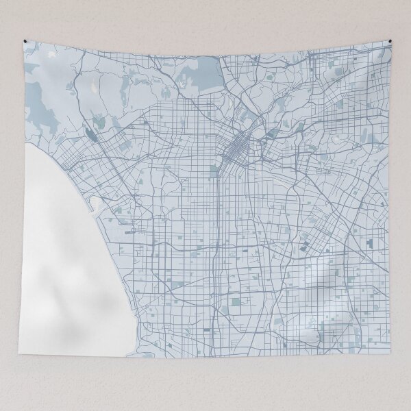 Item preview, Los Angeles Map, LA California, Blue Map Art, Travel, Traveler Gift  designed and sold by TheRedFinch.