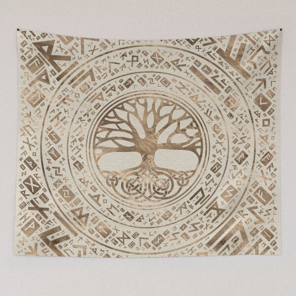 Item preview, Tree of life -Yggdrasil Runic Pattern designed and sold by k9printart.