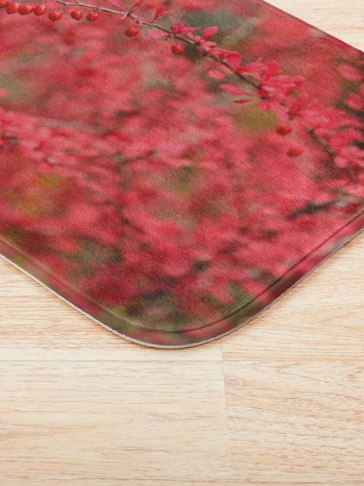 Alternate view of Close-up of red barberry in autumn Bath Mat