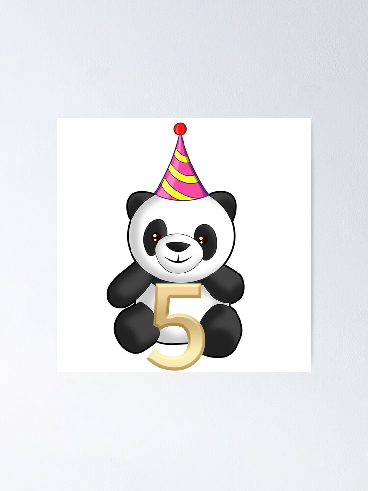 panda with party hat