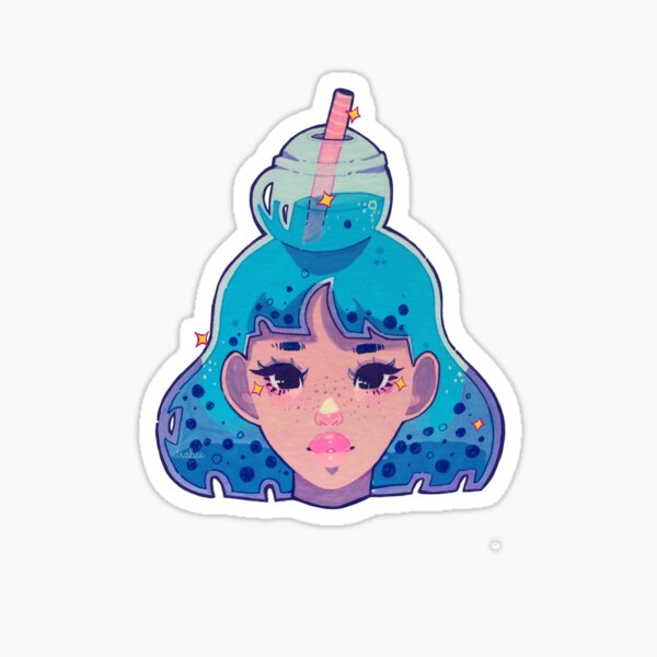 Vista previa del artículo con la obra «Azul bobba chica», diseñado y vendido por Isa-bee.