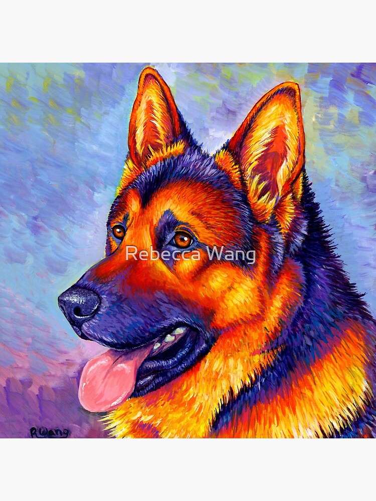 Courageous Partner - Colorful German Shepherd Dog by lioncrusher