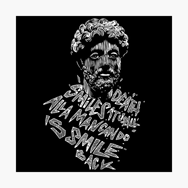 Item preview, Marcus Aurelius quote death smile designed and sold by mevvo.