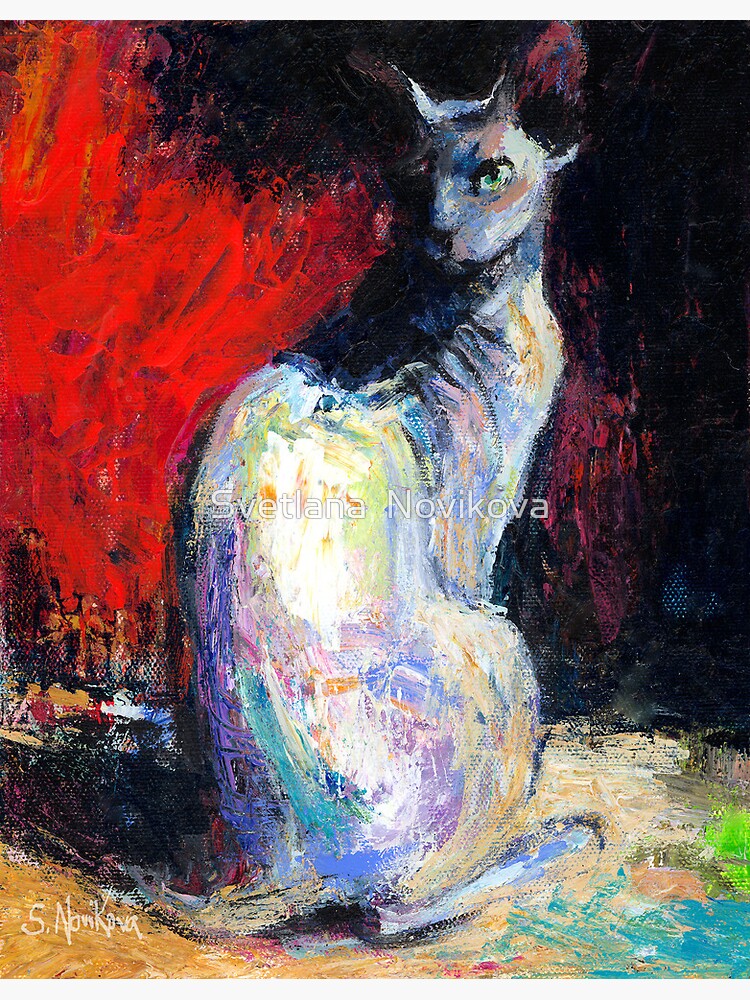 Sphynx Cat Painting 32 Svetlana Novikova Art Print By Novikova Art Redbubble