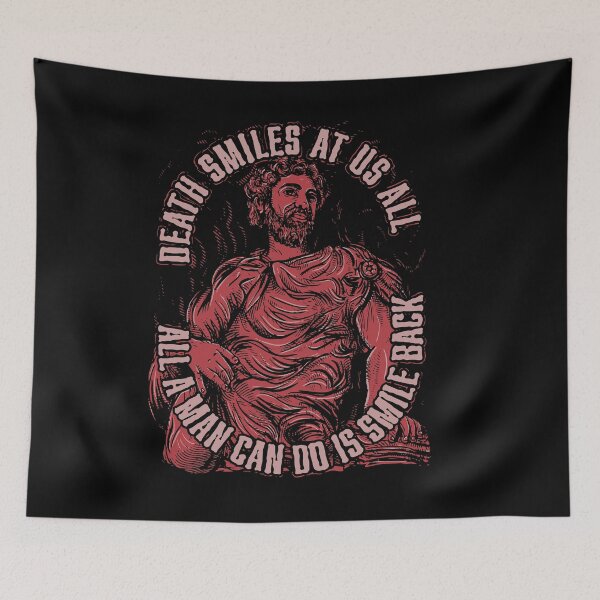 Item preview, Marcus Aurelius quote death smile designed and sold by mevvo.