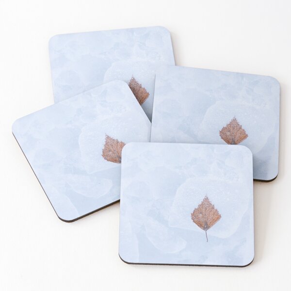 Item preview, One birch tree leaf frozen on ice designed and sold by Juhku.