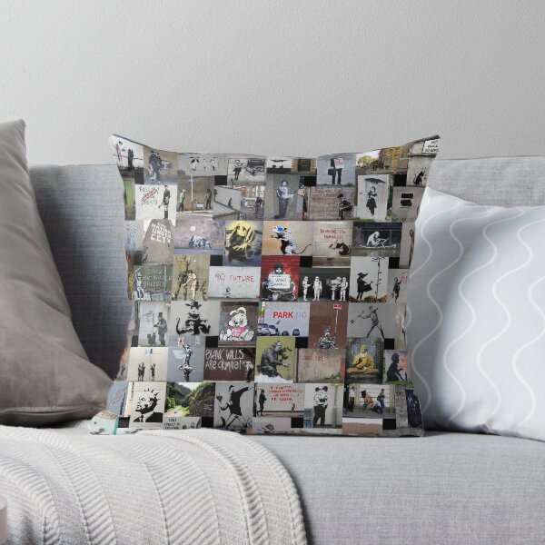 Banksy Throw Pillow