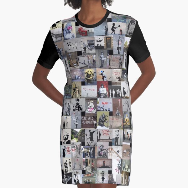 Banksy Graphic T-Shirt Dress