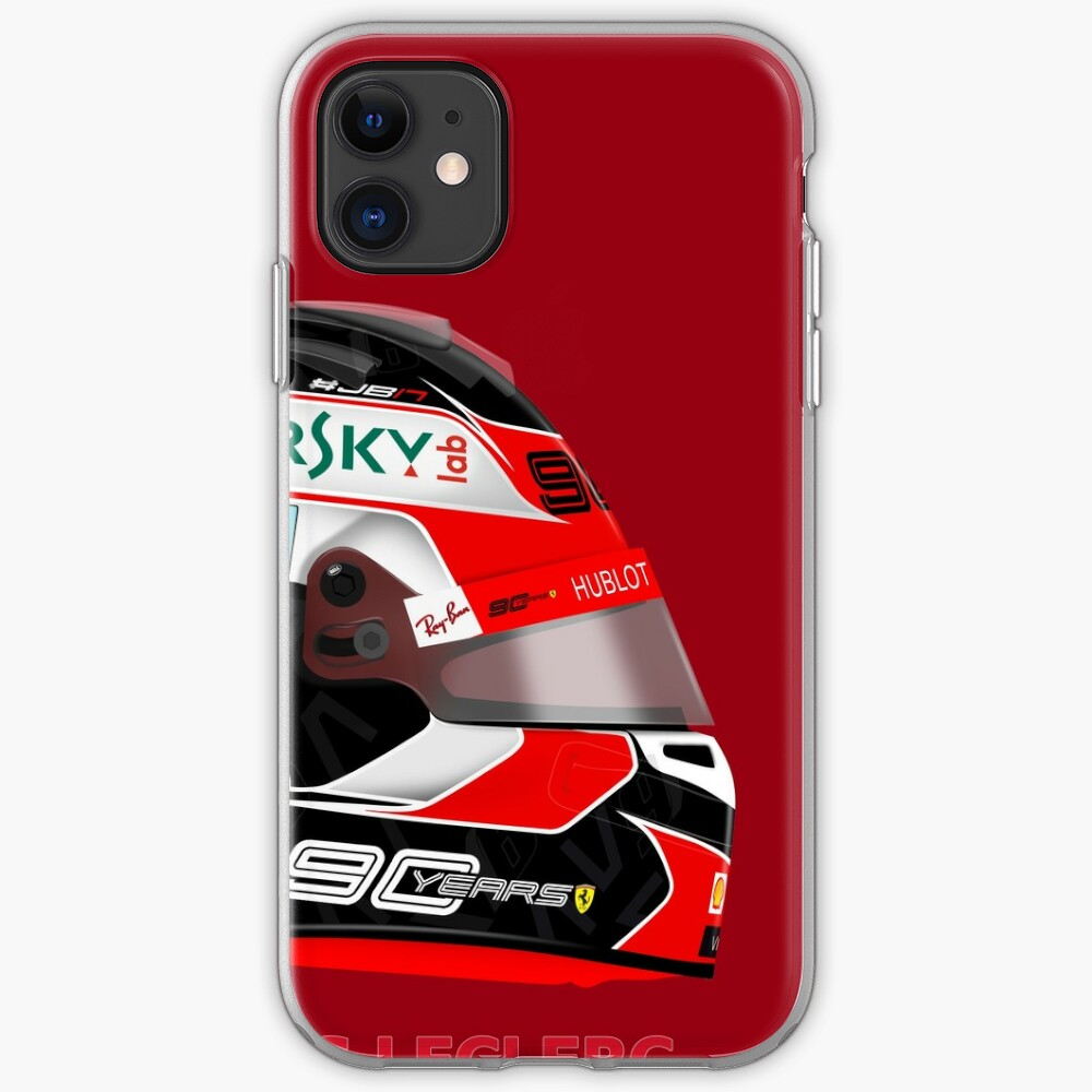 Coque iPhone « Casque Charles Leclerc 2019 », par JageOwen ...