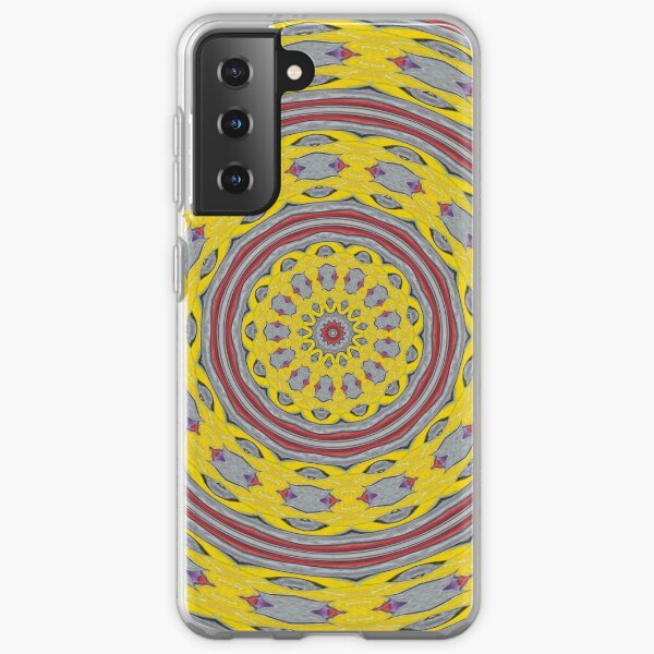 Patterned Kaleidoscope in Yellow and Gray Samsung Galaxy Soft Case