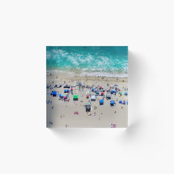 Aerial Manhattan Beach on 4th of July Acrylic Block