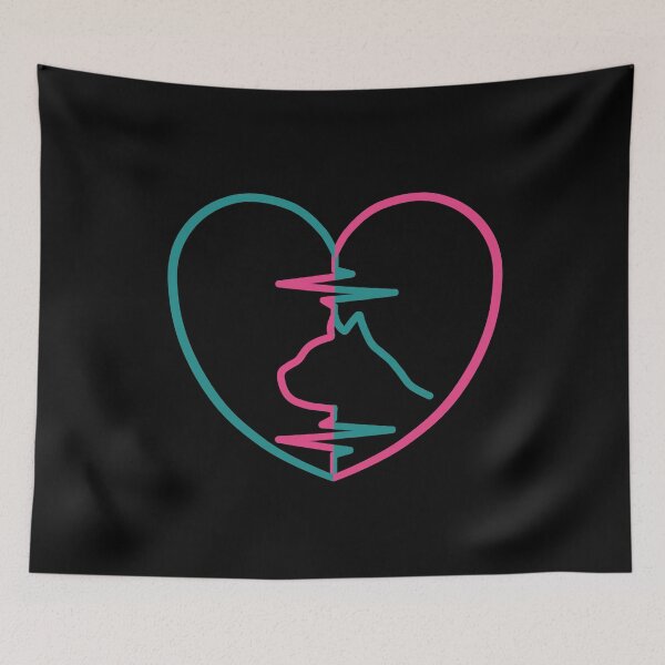 Item preview, Heartbeat heart cat hangover pet present shirt designed and sold by Weilichesmag.