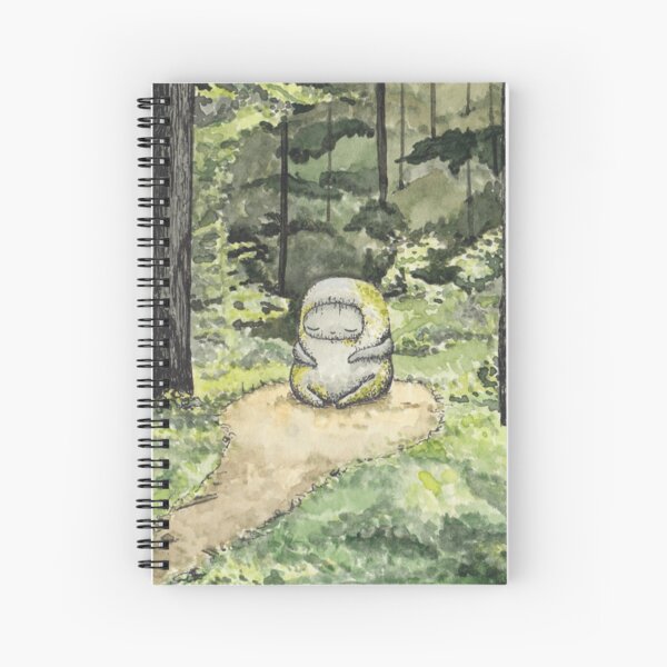 Calm Statue in Forest Watercolor Painting Spiral Notebook