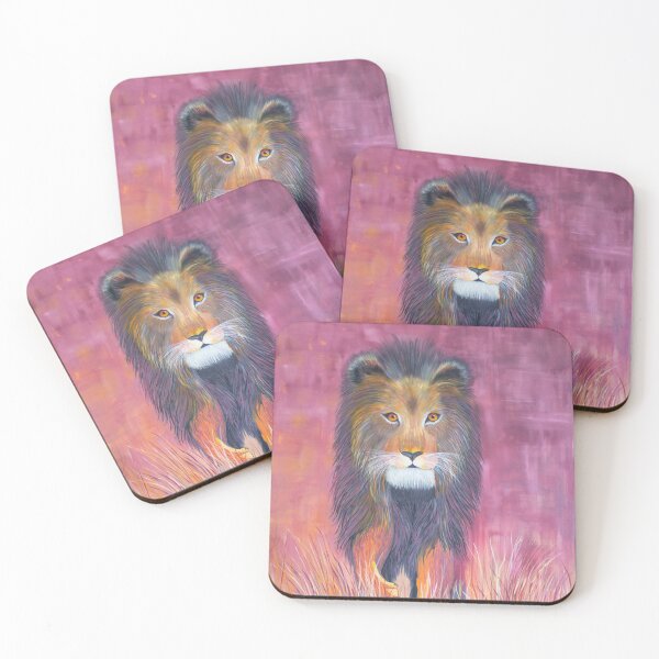 Aperçu de l'œuvre Lion d'herbe doré coloré créée et vendue par RJ-Studios.