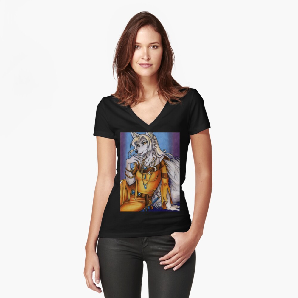Item preview, Fitted V-Neck T-Shirt designed and sold by cybercat.