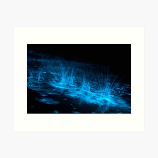 Bioluminescent Splashes Art Print