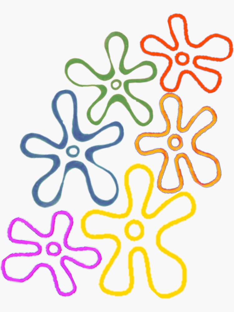 "SpongeBob Flower Pattern Sticker" Sticker for Sale by katiecat00