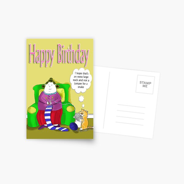 Big Betty's big sock, happy birthday Postcard