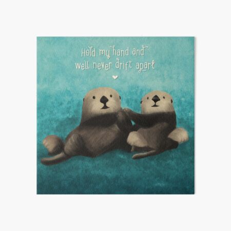Sea Otters in Love Art Board Print