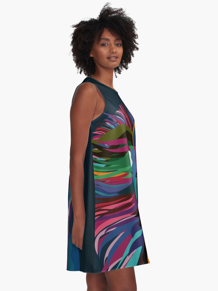Alternate view of horse running A-Line Dress