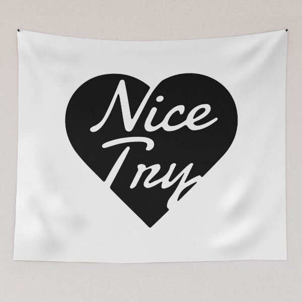 Item preview, nice try heart black designed and sold by charleydoodles.