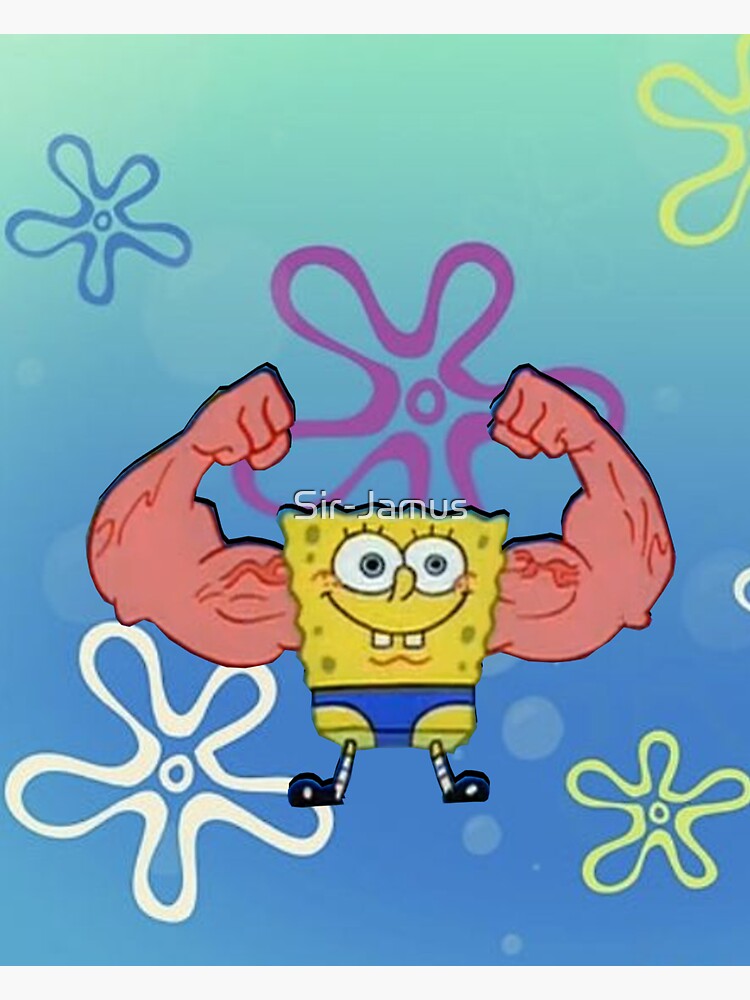 "Spongebob Squarepants flex" Sticker for Sale by SirJamus Redbubble