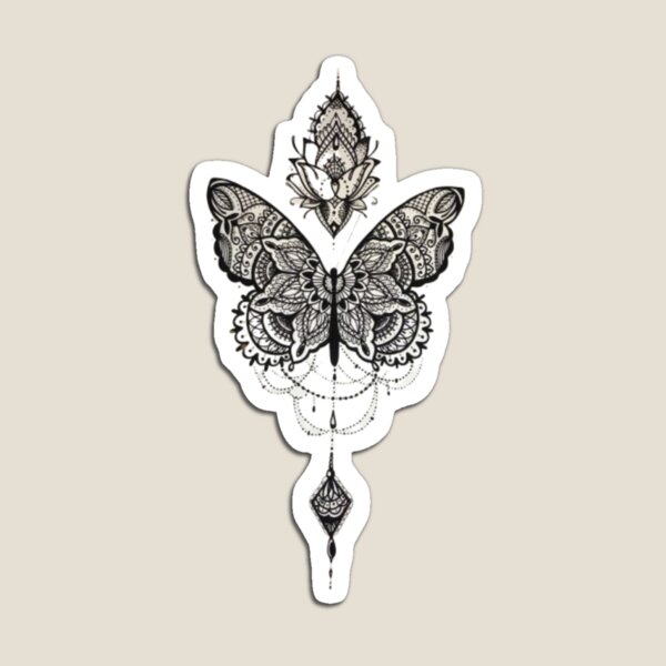 Butterfly mandala tattoo Poster for Sale by JonnyConcrete  Redbubble