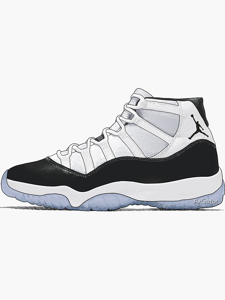 Jordan 11 Concord Illustration Stickers & Prints by AxGator