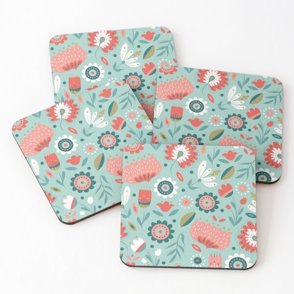 Item preview, Flores de arte popular en menta designed and sold by latheandquill.