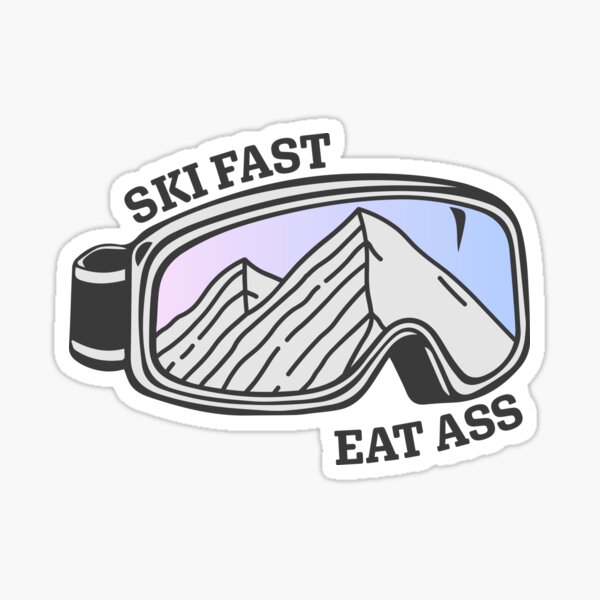 Item preview, Sunset Mountain Ski Goggles | Ski Fast Eat Ass designed and sold by KlehmInTime.
