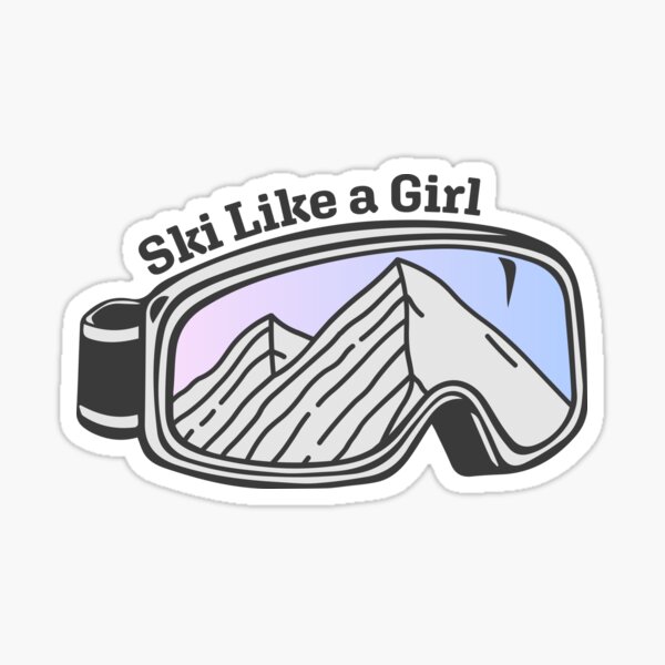 Sunset Mountain Ski Goggles | Ski Like A Girl Sticker