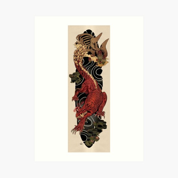 Odogaron Japanese Sleeve Tattoo Art Print