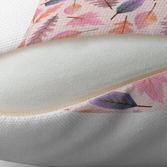 Alternate view of Pink winter Autumnal leaf pattern Floor Pillow