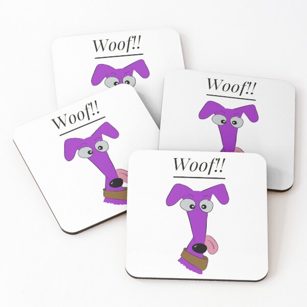 Item preview, Purple lurcher ‘Woof!!’ designed and sold by Mat Dixon.