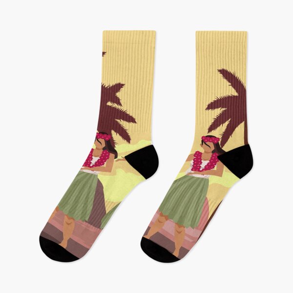Item preview, Hawaiian Islands Retro Vintage Beach Hula Girl with Palm Trees designed and sold by themobybrand.