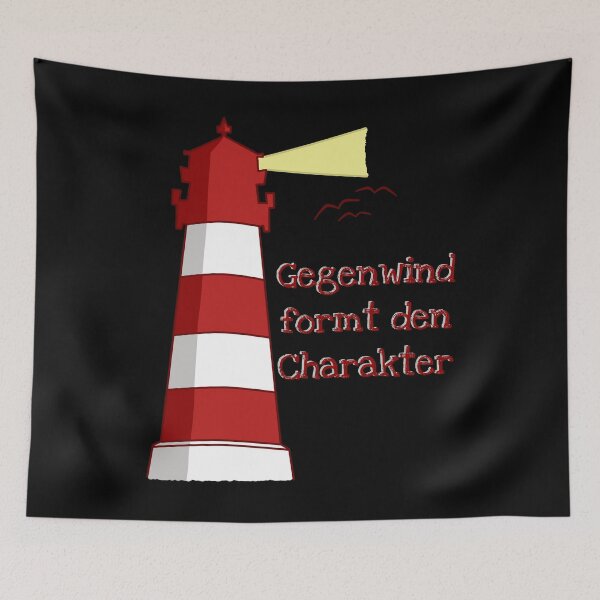 Item preview, Lighthouse headwind north German Captain Spruch designed and sold by Weilichesmag.