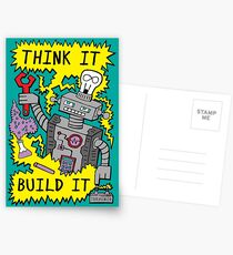 Think Build Robot Postcards