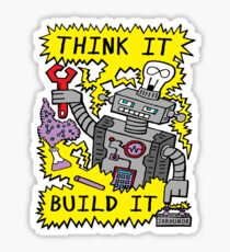 Think Build Robot Sticker