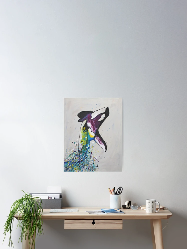 Thumbnail 2 of 3, Poster, Colorful Orca designed and sold by RJ-Studios.
