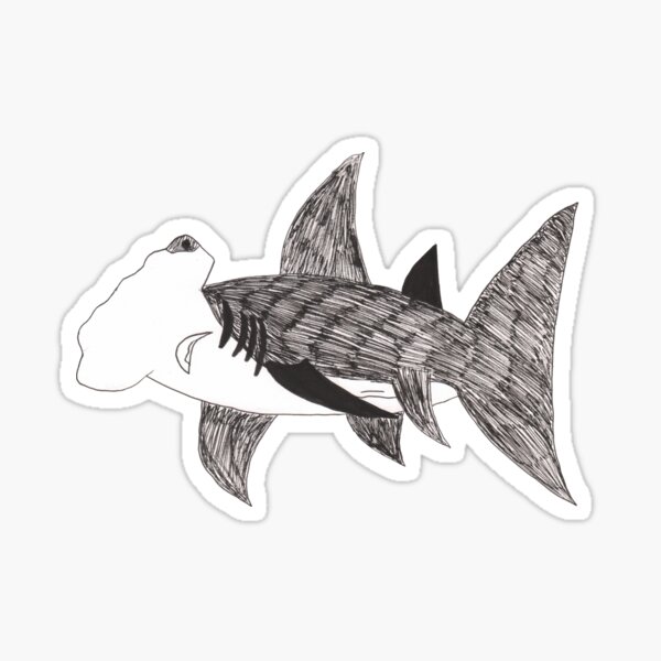 Inktober Day 20: Hammerhead Shark Sticker