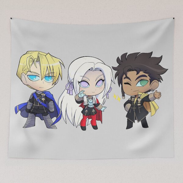 Item preview, Dimitri, Edelgard, and Claude - Fire Emblem Three Houses - Chibi Cuties designed and sold by kickgirl.